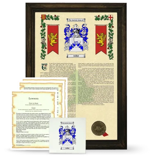 Aslint Framed Armorial, Symbolism and Large Tile - Brown