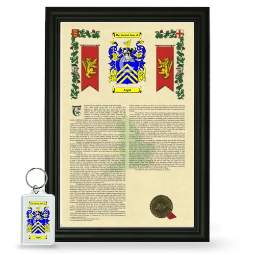 Aspil Framed Armorial History and Keychain - Black