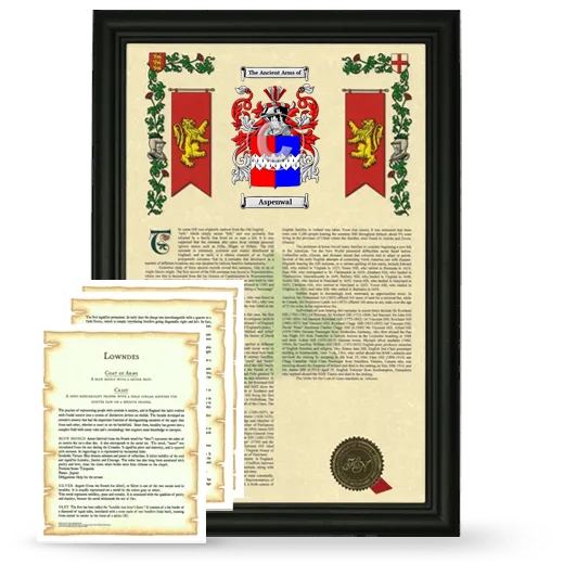 Aspenwal Framed Armorial History and Symbolism - Black