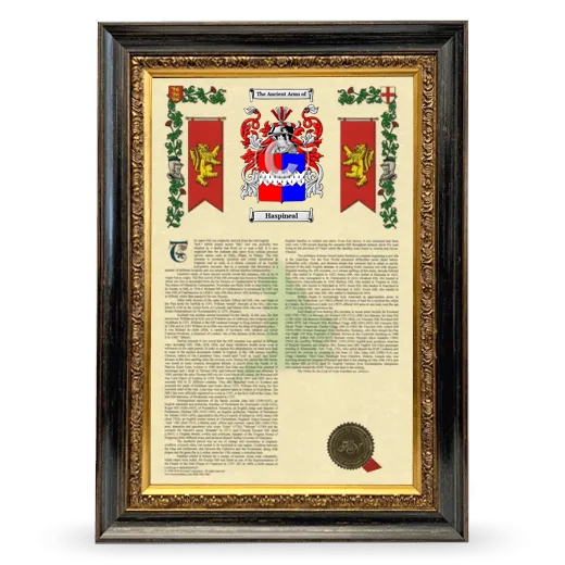 Haspineal Armorial History Framed - Heirloom