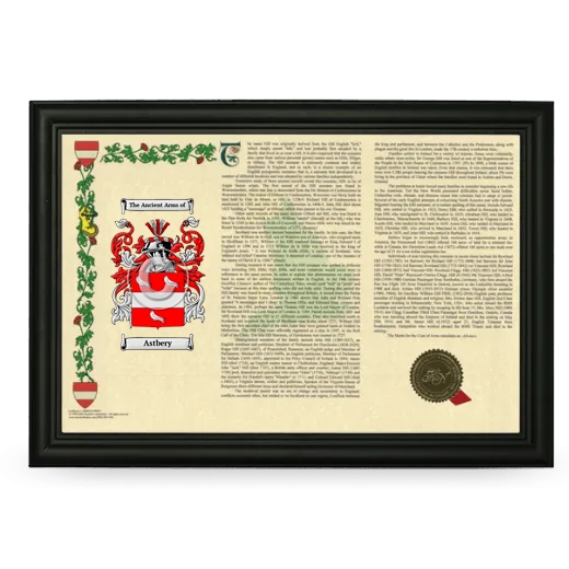 Astbery Armorial Landscape Framed - Black