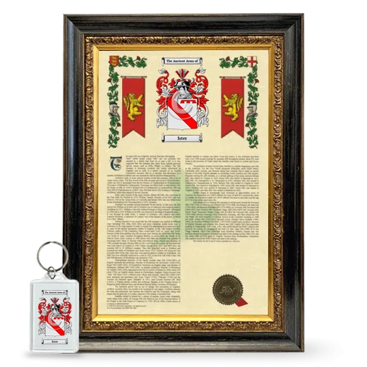 Ister Framed Armorial History and Keychain - Heirloom