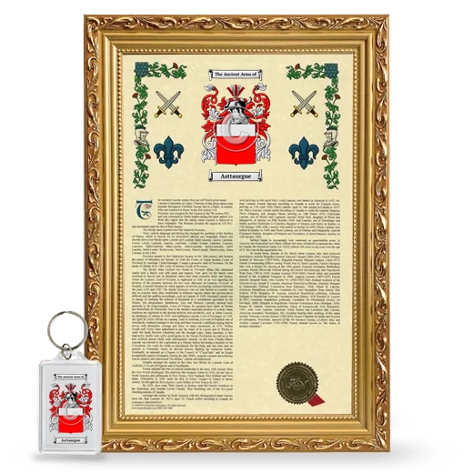 Asttaurgue Framed Armorial History and Keychain - Gold