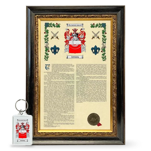 Asttaurq Framed Armorial History and Keychain - Heirloom