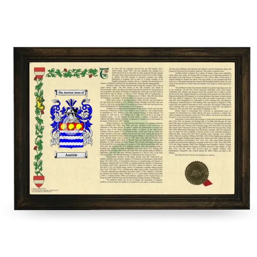 Austrie Armorial Landscape Framed - Brown