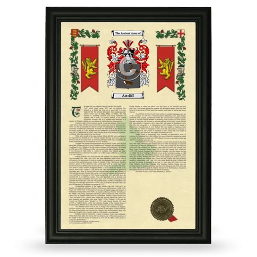 Attcliff Armorial History Framed - Black