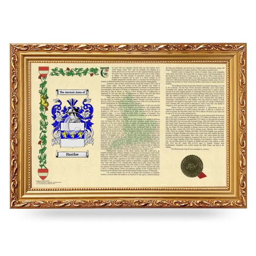 Hastloe Armorial Landscape Framed - Gold