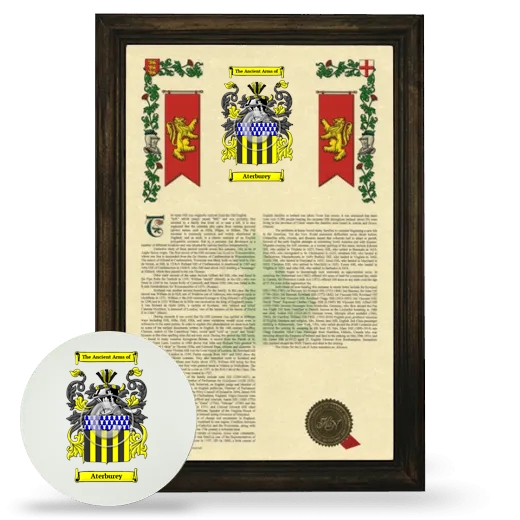 Aterburey Framed Armorial History and Mouse Pad - Brown