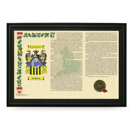 Atteberray Armorial Landscape Framed - Black