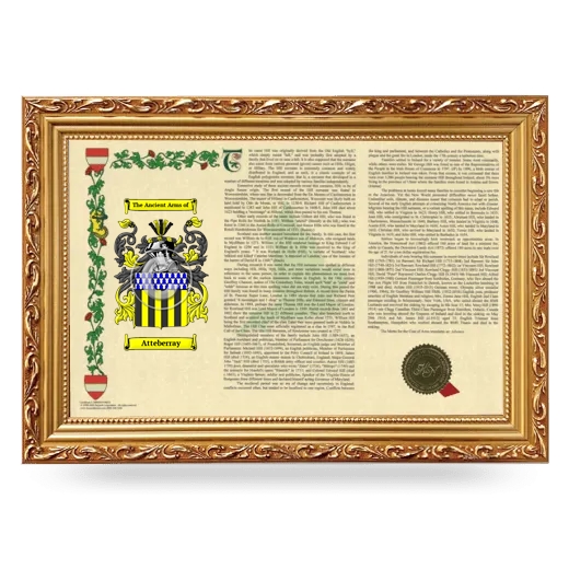 Atteberray Armorial Landscape Framed - Gold