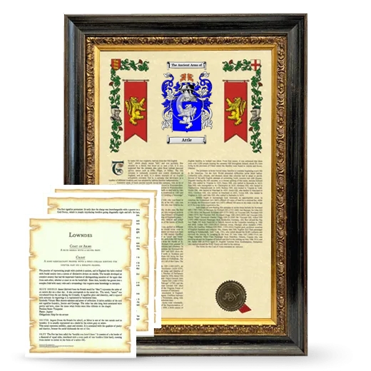 Attle Framed Armorial History and Symbolism - Heirloom