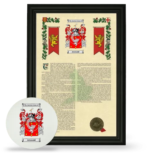 Attewold Framed Armorial History and Mouse Pad - Black