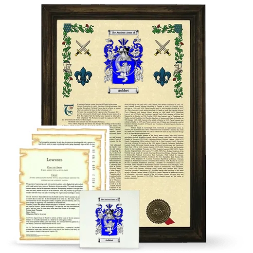 Aubbet Framed Armorial, Symbolism and Large Tile - Brown