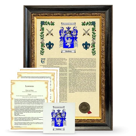 Hauberg Framed Armorial, Symbolism and Large Tile - Heirloom