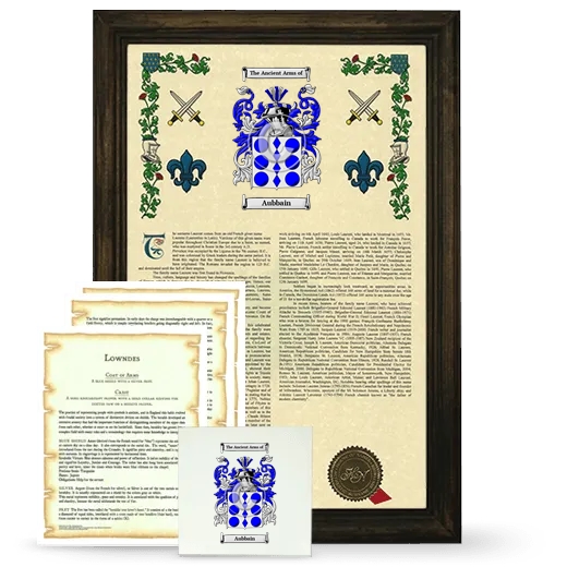 Aubbain Framed Armorial, Symbolism and Large Tile - Brown