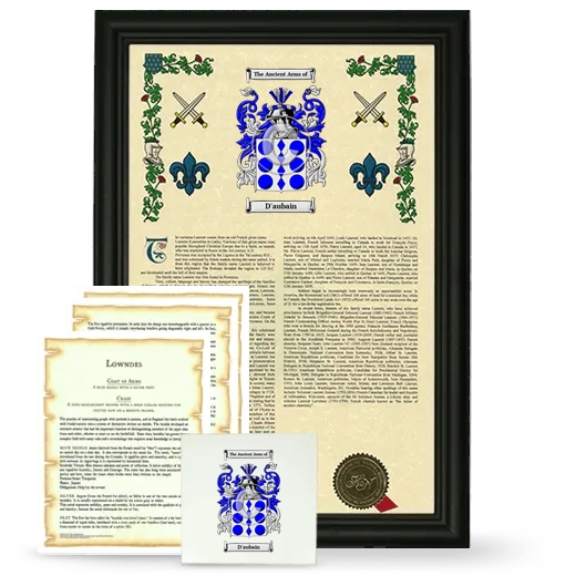 D'aubain Framed Armorial, Symbolism and Large Tile - Black