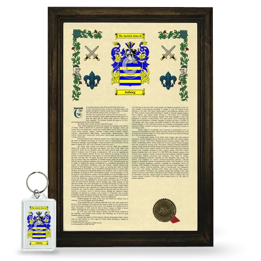 Auborg Framed Armorial History and Keychain - Brown