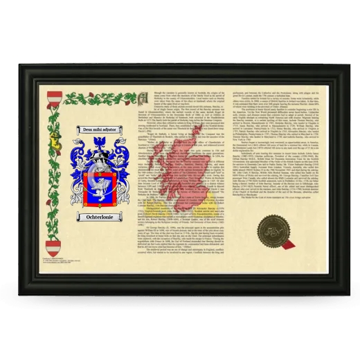 Ochterlonie Armorial Landscape Framed - Black