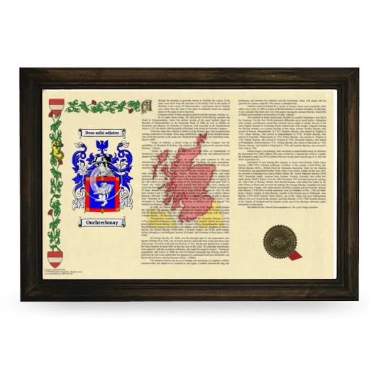 Ouchterlonay Armorial Landscape Framed - Brown