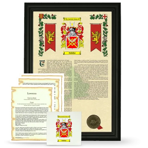 Ordelye Framed Armorial, Symbolism and Large Tile - Black