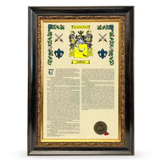 Audibaire Armorial History Framed - Heirloom