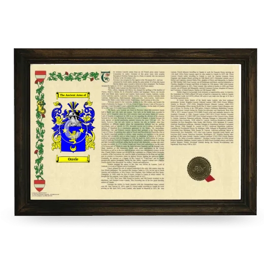 Orrele Armorial Landscape Framed - Brown