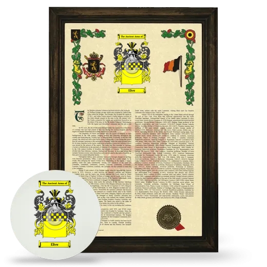 Elter Framed Armorial History and Mouse Pad - Brown