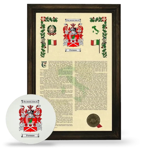 D'avanzo Framed Armorial History and Mouse Pad - Brown