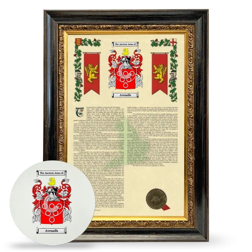 Avenalls Framed Armorial History and Mouse Pad - Heirloom