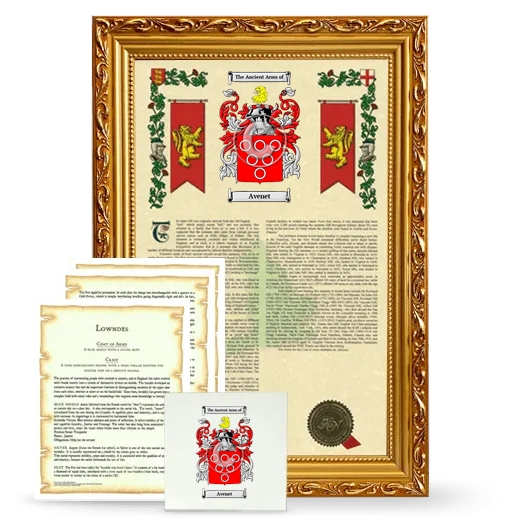 Avenet Framed Armorial, Symbolism and Large Tile - Gold