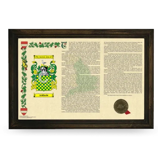 Ackfarde Armorial Landscape Framed - Brown