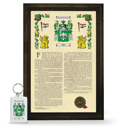 Ailva Framed Armorial History and Keychain - Brown