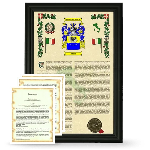 Azoni Framed Armorial History and Symbolism - Black