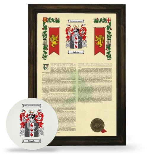 Badcake Framed Armorial History and Mouse Pad - Brown