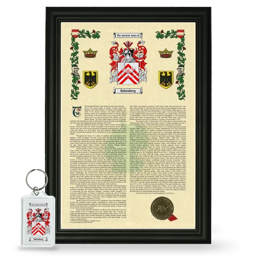 Babenberg Framed Armorial History and Keychain - Black