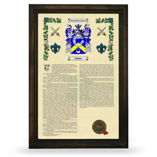 Babine Armorial History Framed - Brown