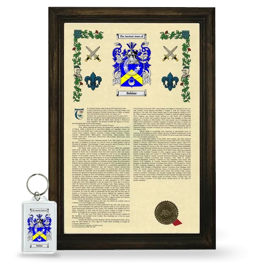 Babine Framed Armorial History and Keychain - Brown