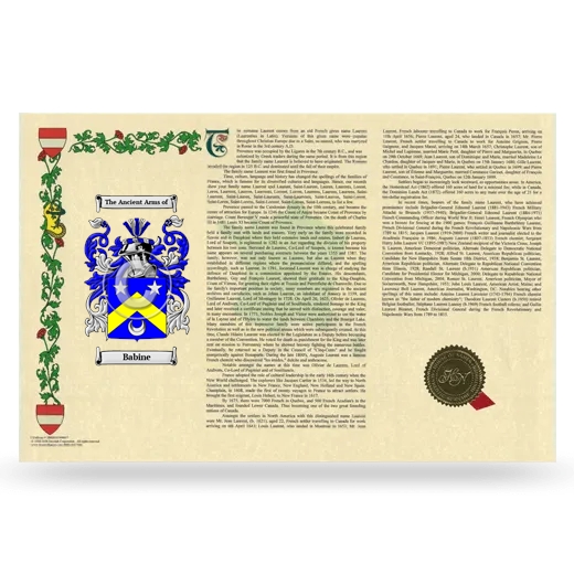 Babine Armorial History Landscape Style