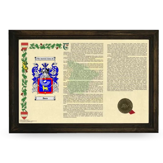 Baca Armorial Landscape Framed - Brown