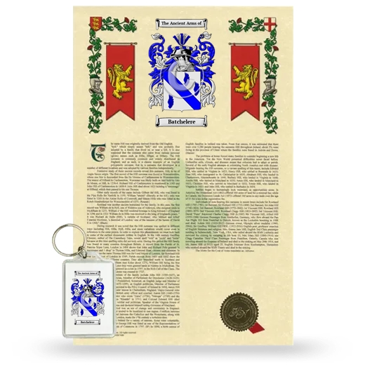 Batchelere Armorial History and Keychain Package