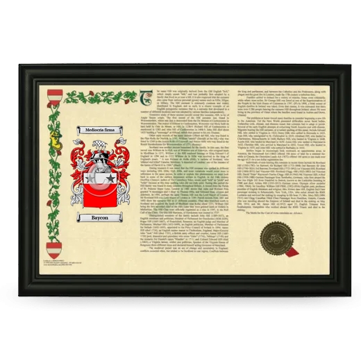 Baycon Armorial Landscape Framed - Black