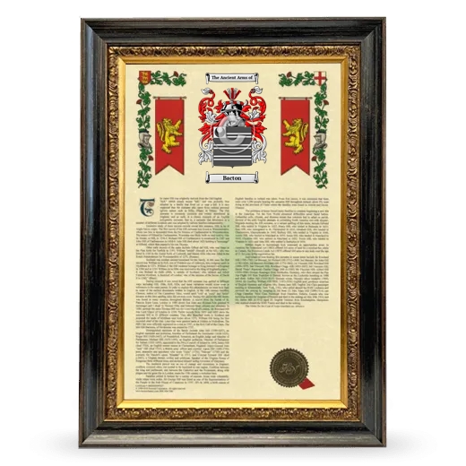 Bacton Armorial History Framed - Heirloom