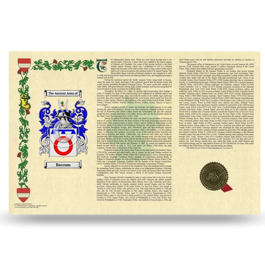 Baccum Armorial History Landscape Style