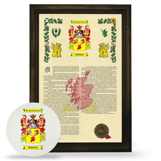 Badenech Framed Armorial History and Mouse Pad - Brown