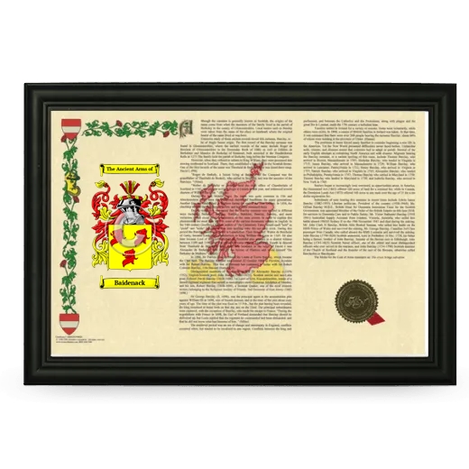 Baidenack Armorial Landscape Framed - Black