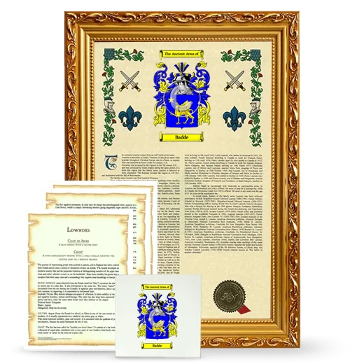 Badde Framed Armorial, Symbolism and Large Tile - Gold