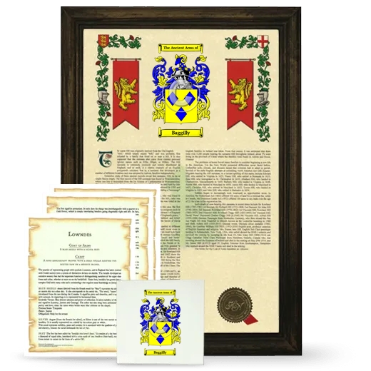 Baggilly Framed Armorial, Symbolism and Large Tile - Brown