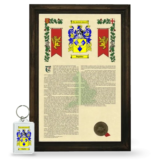 Bagulay Framed Armorial History and Keychain - Brown