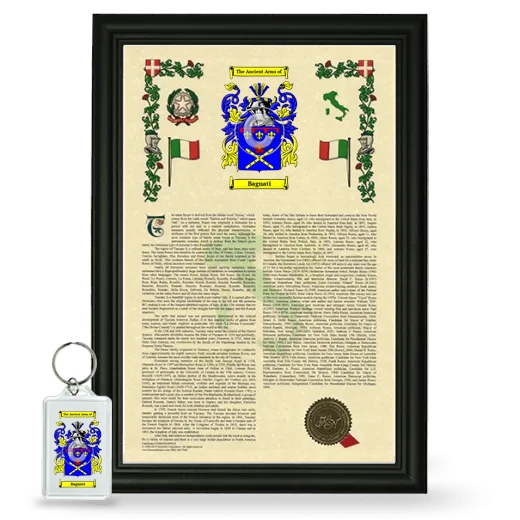 Bagnati Framed Armorial History and Keychain - Black