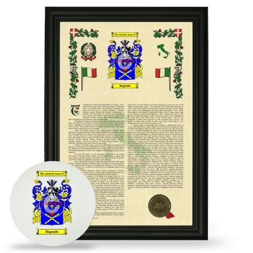 Bagnulo Framed Armorial History and Mouse Pad - Black